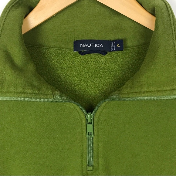 Nautica Green Fleece Long Sleeve Pullover Sweater - Picture 3 of 5